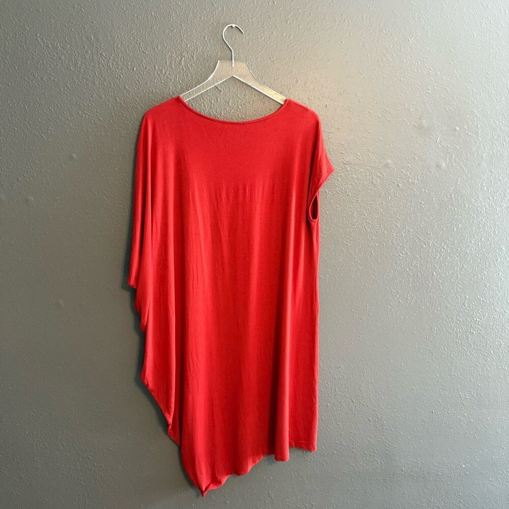Eileen Fisher Burnt Orange Asymmetrical Jersey Tunic Dress Size L - Picture 4 of 6